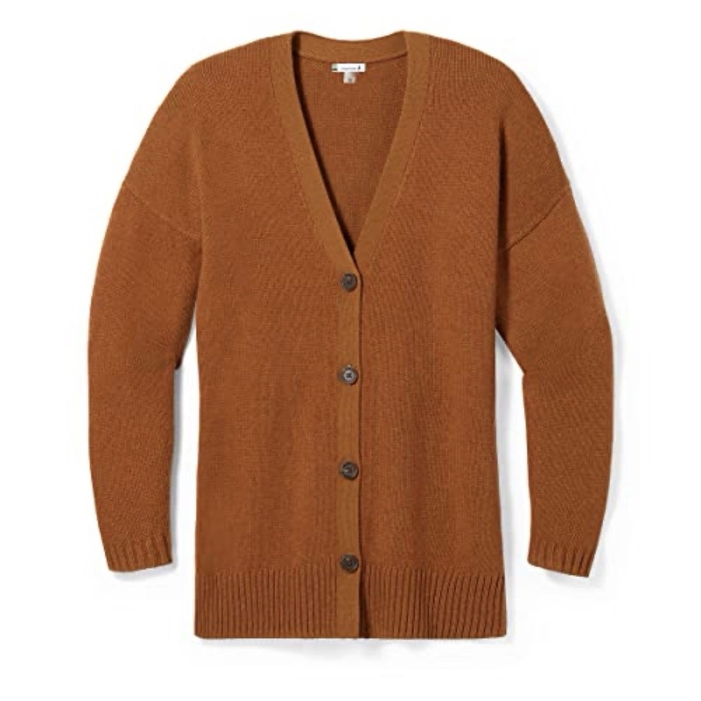 Smartwool Cozy Lodge Boyfriend Cardigan Womens Size S Acorn Heather Gorpcore - Picture 2 of 11